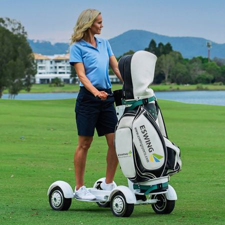Electric Golf Caddy | Charger with chair and umbrella | Top Speed 15 mph, 36+holes & Free Shipping